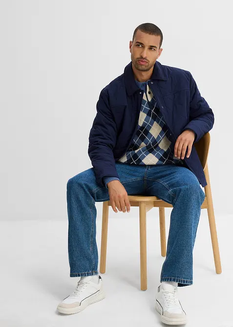 Maglione in puro cotone con motivo a losanghe, bonprix