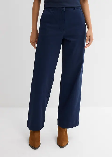 Pantaloni 7/8 larghi in misto cotone biologico elasticizzato, bonprix