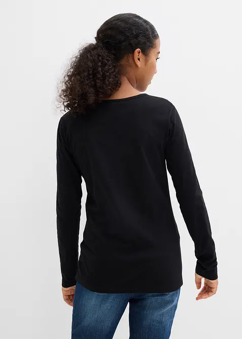 Maglia a maniche lunghe in puro cotone (pacco da 3), bonprix