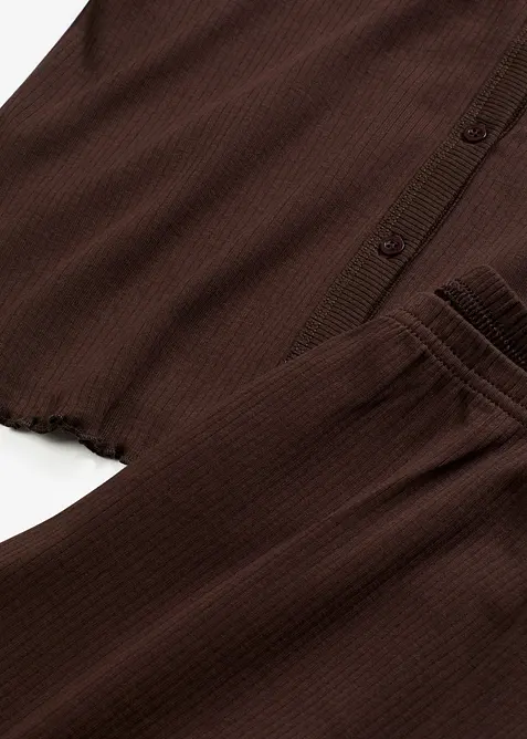 Pigiama a coste con bottoni, bonprix