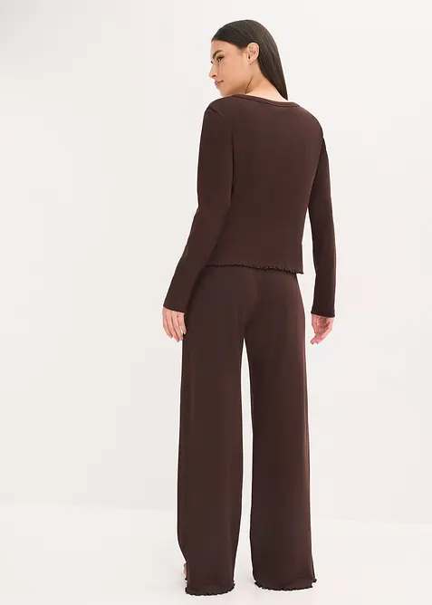 Pigiama a coste con bottoni, bonprix