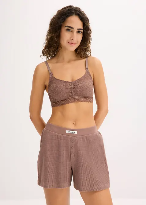 Reggiseno da allattamento con pizzo e cotone biologico (pacco da 2), bonprix