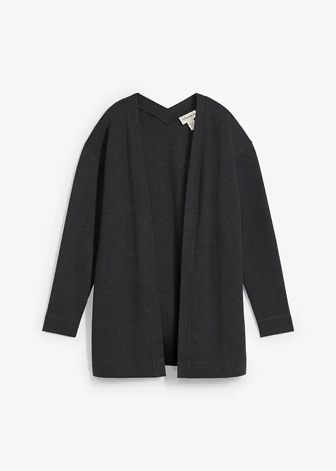 Cardigan lungo in morbida felpa di misto cotone, bonprix