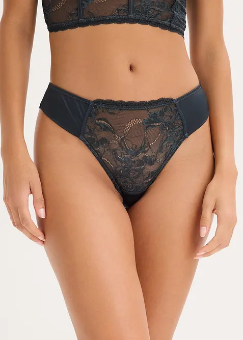 Perizoma con fine pizzo ed effetto lucido, bonprix