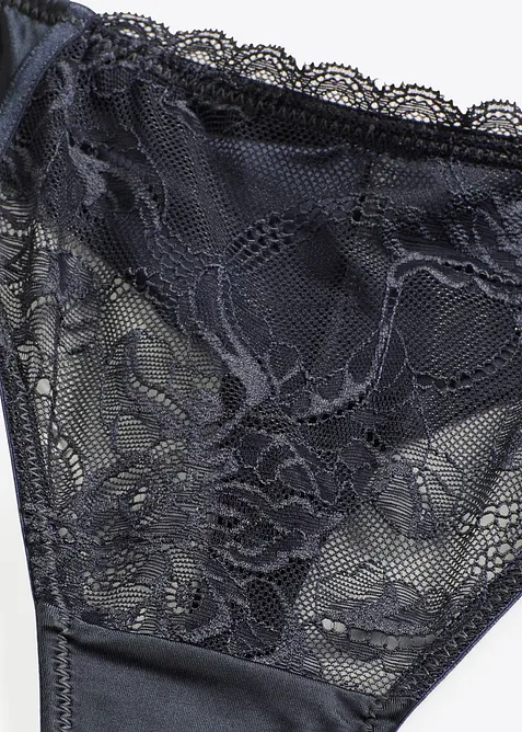 Perizoma con fine pizzo ed effetto lucido, bonprix