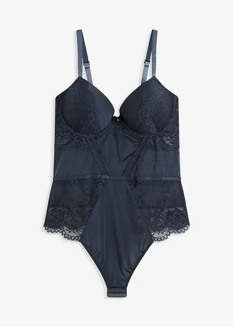 Body con perizoma e effetto lucido, bonprix