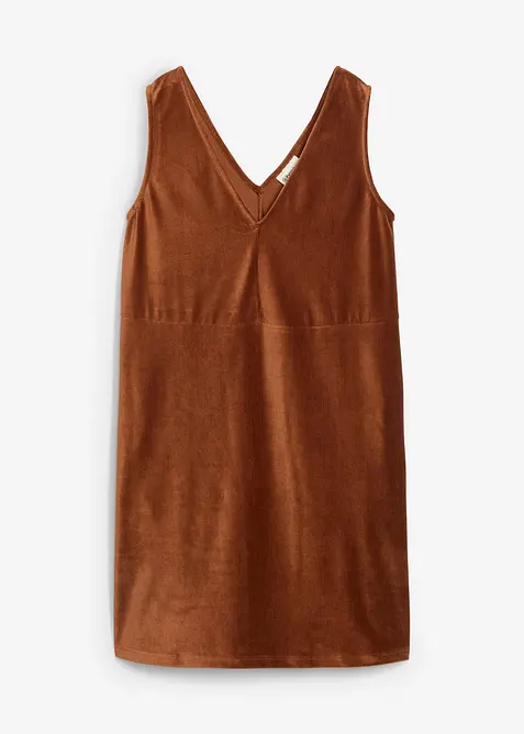 Abito salopette in jersey di velluto, bonprix