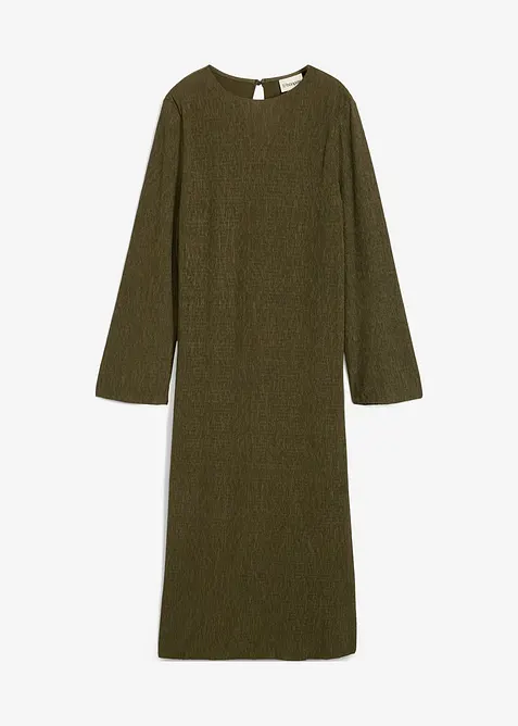 Abito midi in crinkle strutturato, bonprix