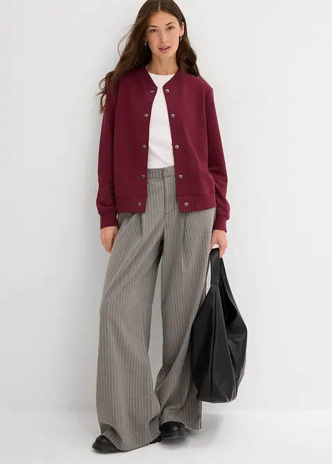 Bomber in felpa con automatici, bonprix