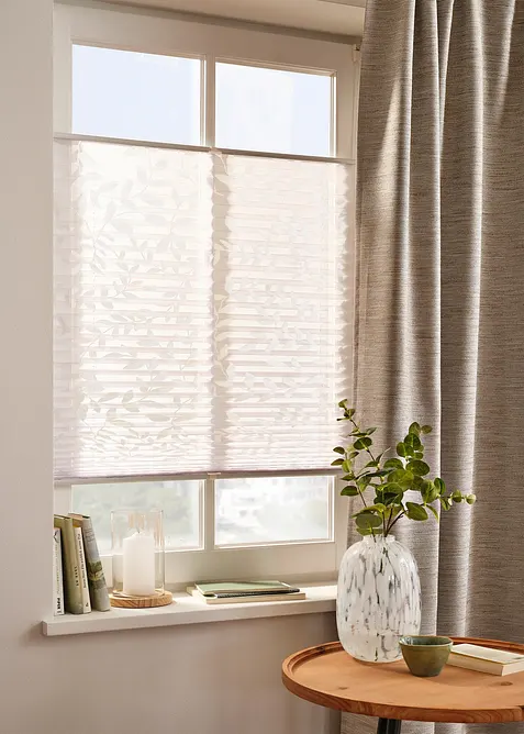 Tenda plissettata devoré con foglie, bonprix