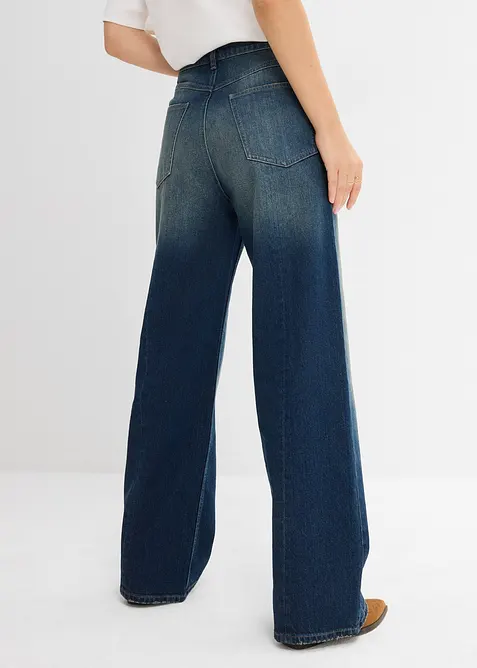 Jeans dal taglio dritto e morbido leggermente elasticizzati, vita alta, bonprix