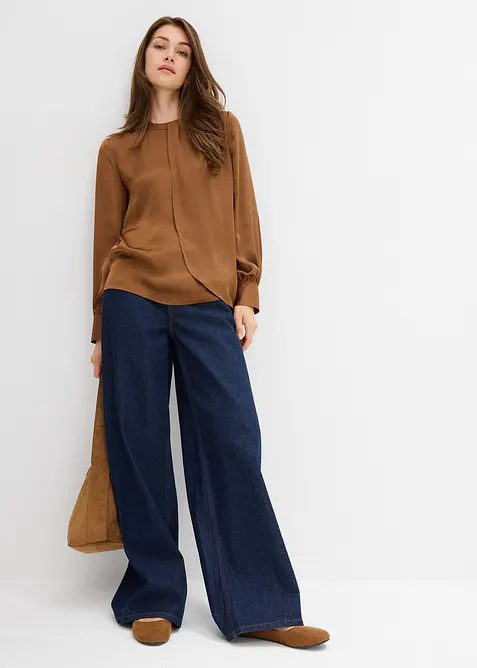 Blusa in satin fluente, bonprix