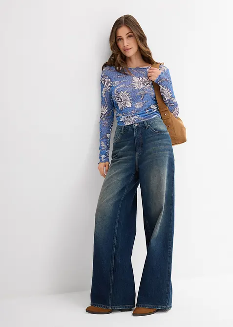 Maglia a maniche lunghe in mesh fine, bonprix