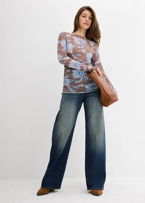 Maglia a maniche lunghe in mesh fine, bonprix