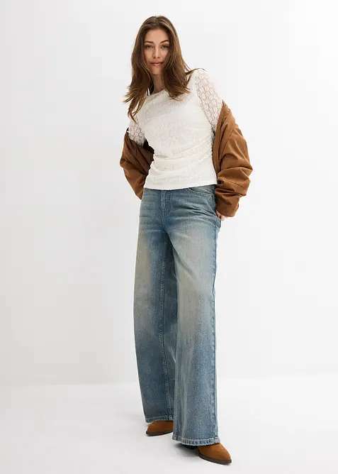 Maglia a maniche lunghe in pizzo, bonprix