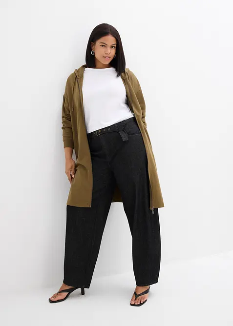 Jeans barrel con cintura, vita media, bonprix