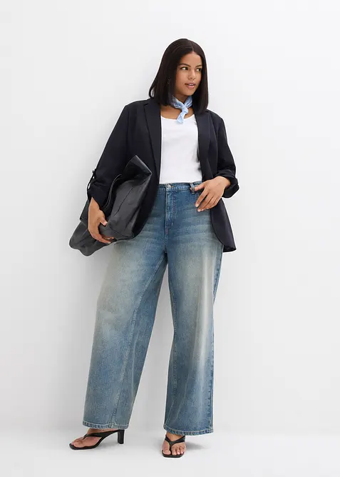 Jeans wide leg, vita alta, bonprix