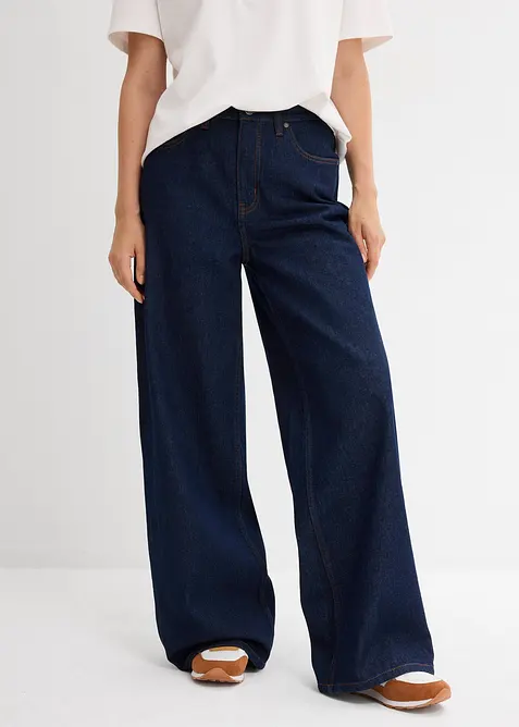 Jeans wide leg, vita alta, bonprix