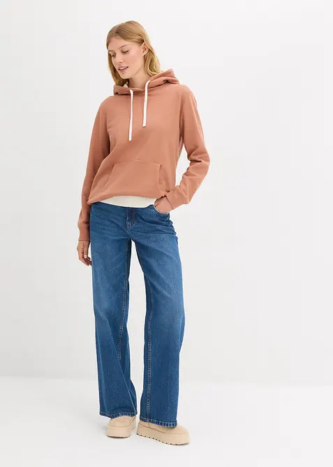 Felpa con cappuccio in puro cotone biologico, bonprix