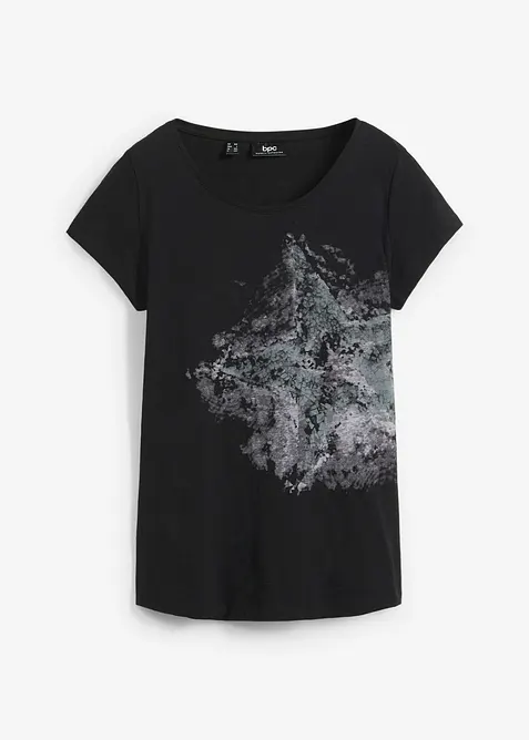 T-shirt a maniche corte in filato fiammato di cotone, bonprix