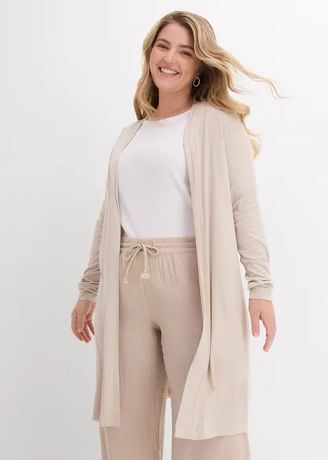 Cardigan lungo in morbido misto viscosa, bonprix