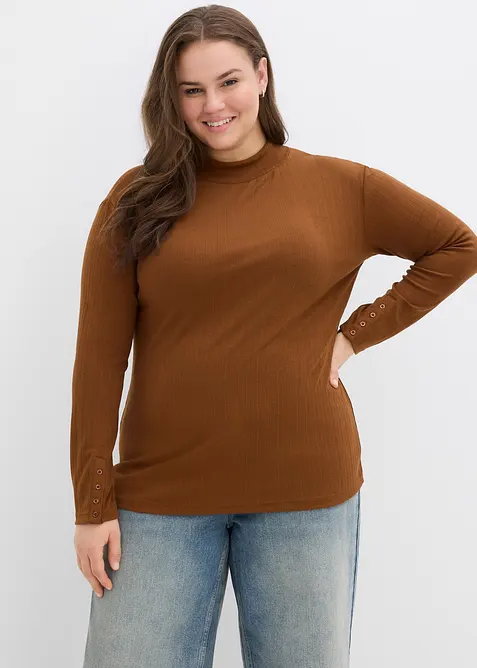 Maglia a maniche lunghe a coste, bonprix