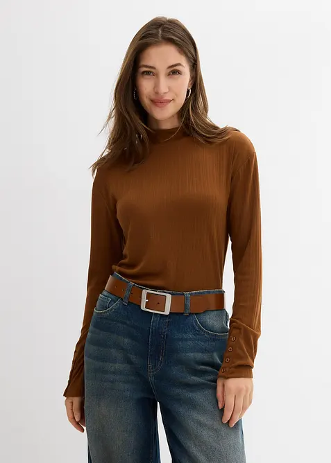 Maglia a maniche lunghe a coste, bonprix