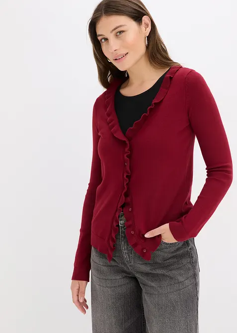 Cardigan in filato fine di misto viscosa fluente, bonprix