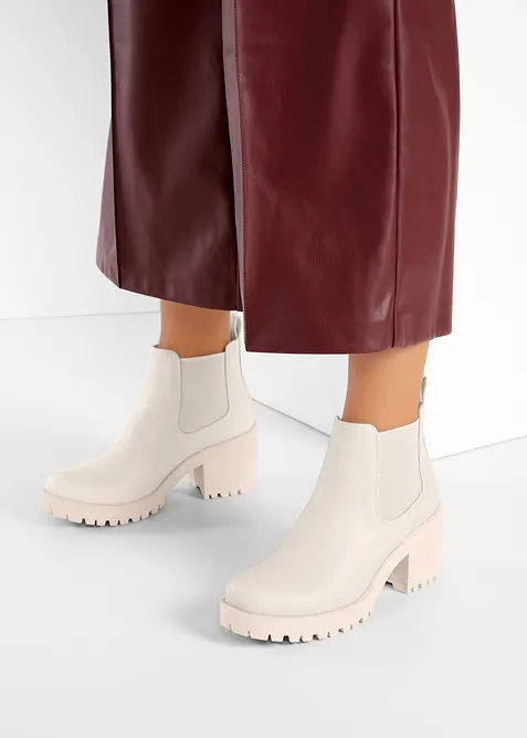 Stivaletti chelsea con tacco a blocco, bonprix