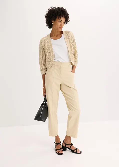 Bolero a mezza manica con effetto uncinetto, bonprix