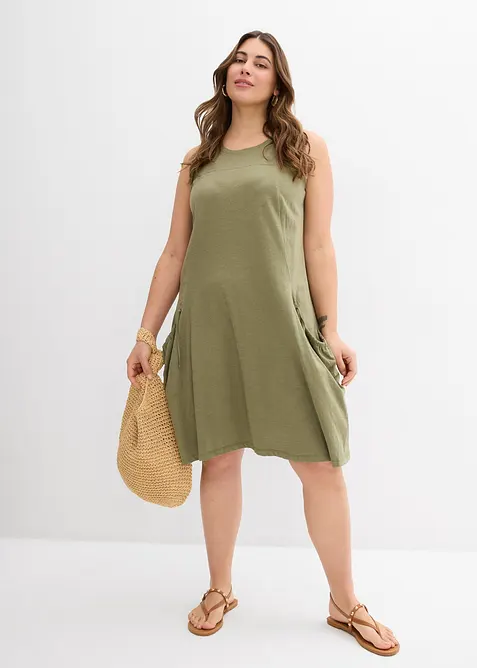 Abito in jersey di cotone con tasche, bonprix