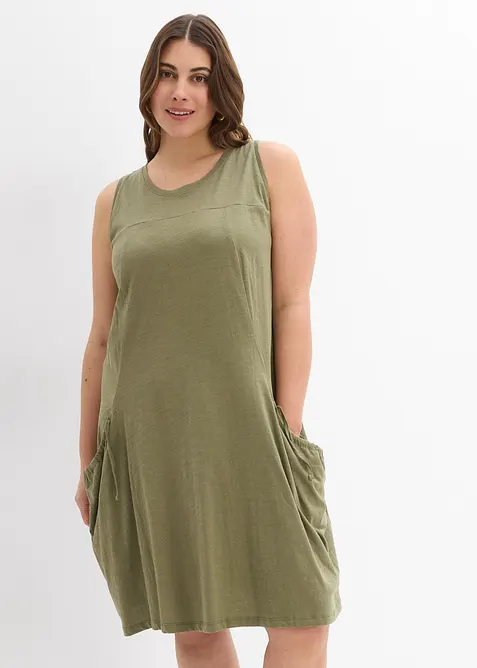 Abito in jersey di cotone con tasche, bonprix