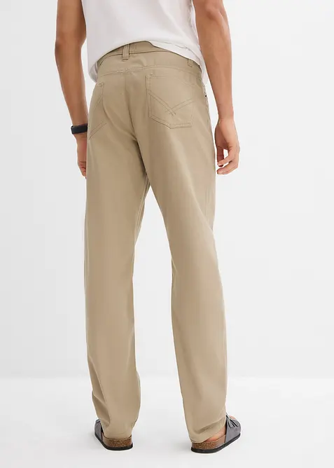 Pantaloni regular fit in twill di puro cotone, straight, bonprix