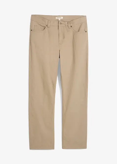 Pantaloni regular fit in twill di puro cotone, straight, bonprix