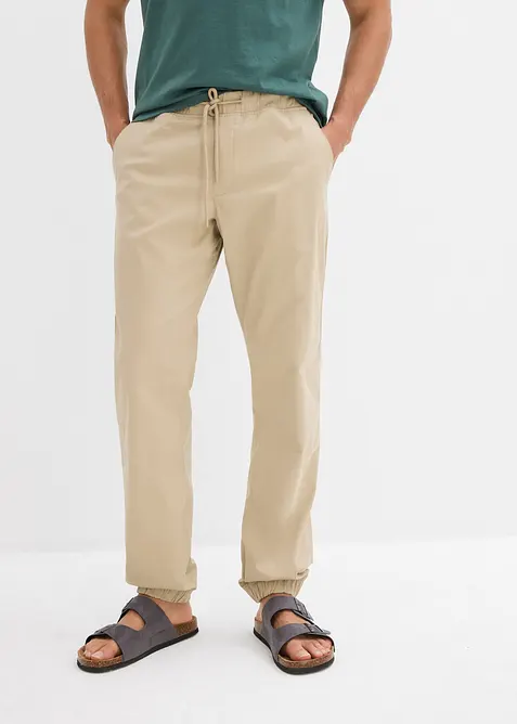 Pantaloni chino elasticizzati con elastico in vita relaxed fit, straight, bonprix