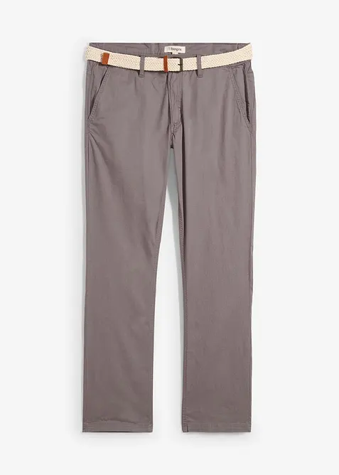 Pantaloni chino comodi in vita con cintura regular fit, straight, bonprix