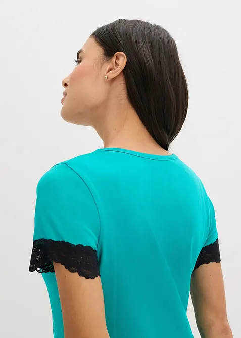 Camicia da notte corta con pizzo delicato, bonprix