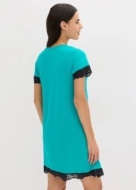 Camicia da notte corta con pizzo delicato, bonprix