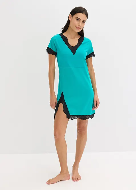 Camicia da notte corta con pizzo delicato, bonprix