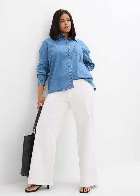 Camicia in jeans oversize in cotone biologico, bonprix