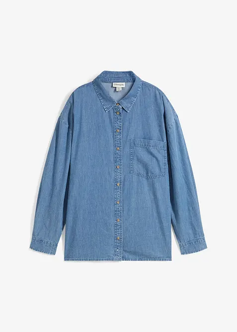 Camicia in jeans oversize in cotone biologico, bonprix