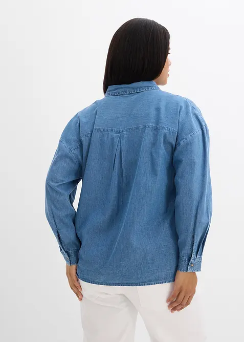 Camicia in jeans oversize in cotone biologico, bonprix