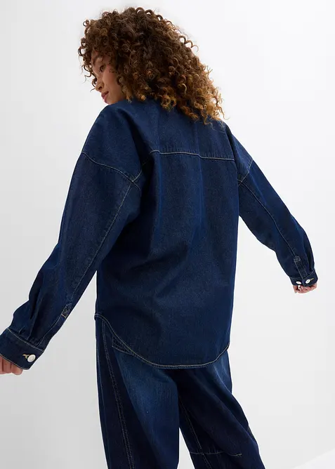 Giacca-camicia oversize in jeans di cotone biologico, bonprix