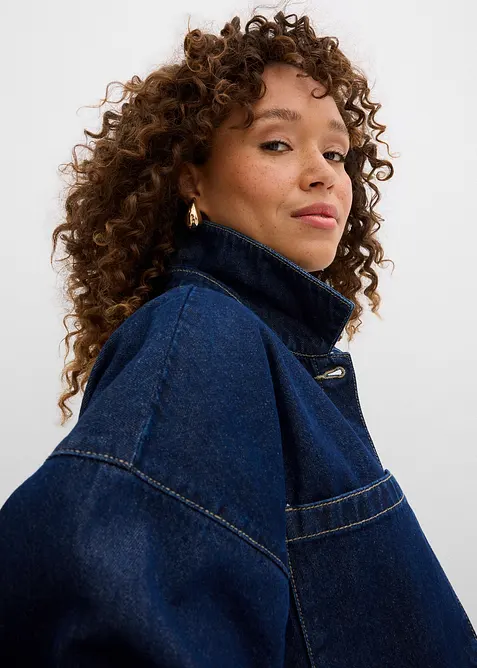 Giacca-camicia oversize in jeans di cotone biologico, bonprix