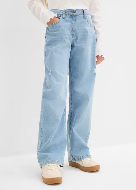 Jeans wide leg, vita media, bonprix