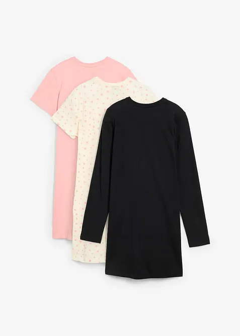 Camicia da notte in puro cotone biologico (pacco da 3), bonprix
