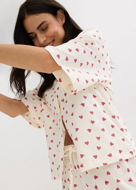 Pigiama estivo oversize in filato fiammato, bonprix