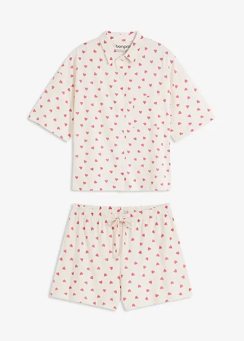 Pigiama estivo oversize in filato fiammato, bonprix