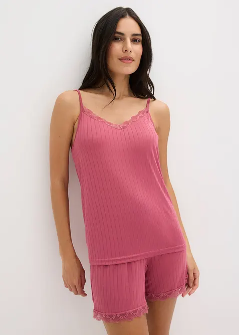 Pigiama estivo in jersey pointelle morbido, bonprix