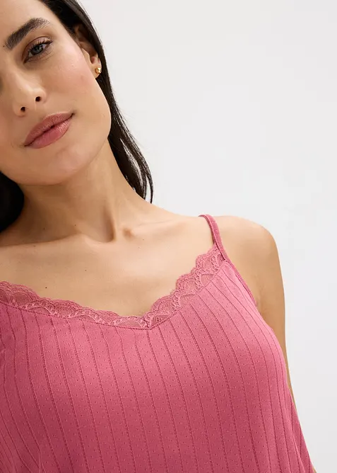 Pigiama estivo in jersey pointelle morbido, bonprix